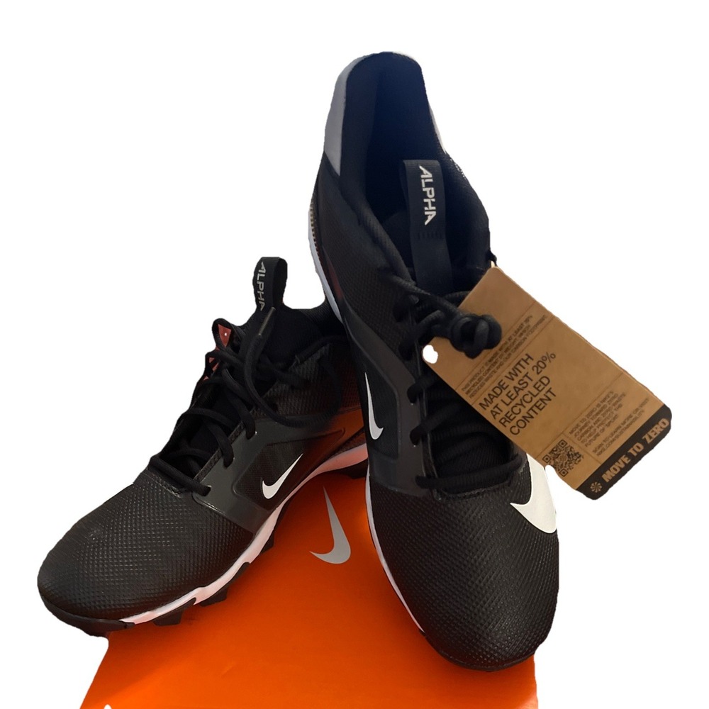NIB Nike Alpha Menace 4 Shark Molded Football Cleats Men's Sz 11 Black New Go